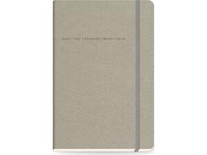 Ημερολόγιο ημερήσιο The Writing Fields Softline 2000 17x24cm 2024 με λάστιχο soft εξώφυλλο με υφή δέρματος Warm Grey